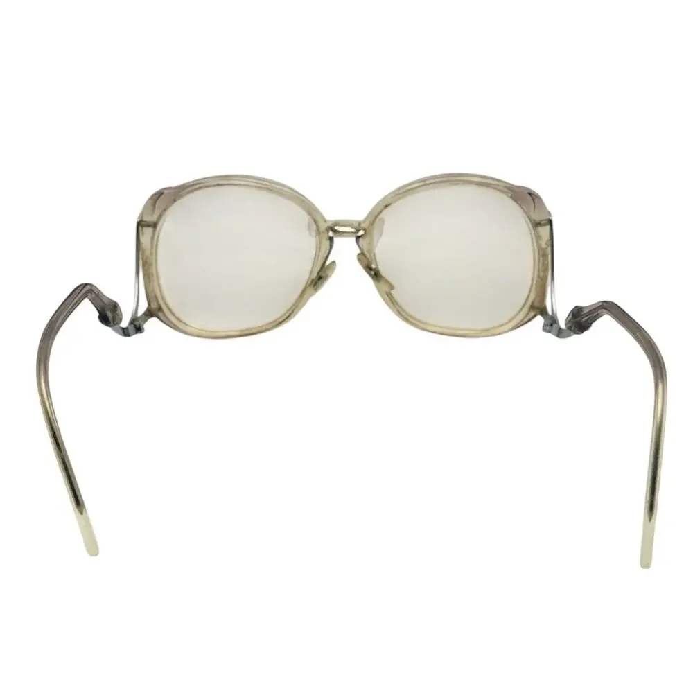 Vintage Oversized Clear Eyeglass Frames Gold Tone 54-16-140 USA